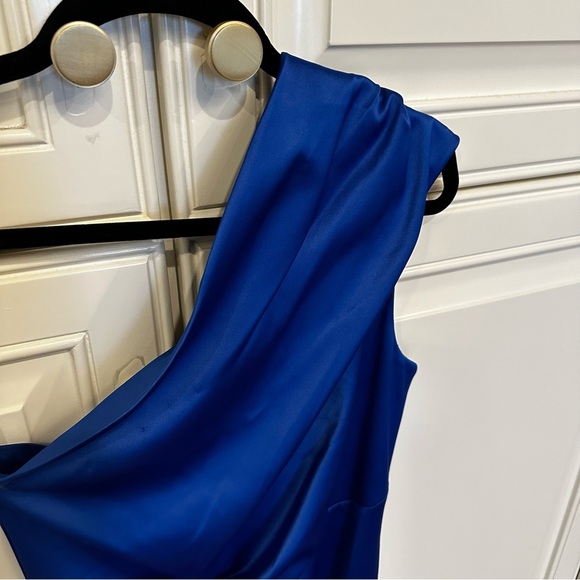 Eliza J Women’s Draped One Shoulder Royal Blue Jewel Rhinestone Cocktail Dress 6 - Picture 7 of 12